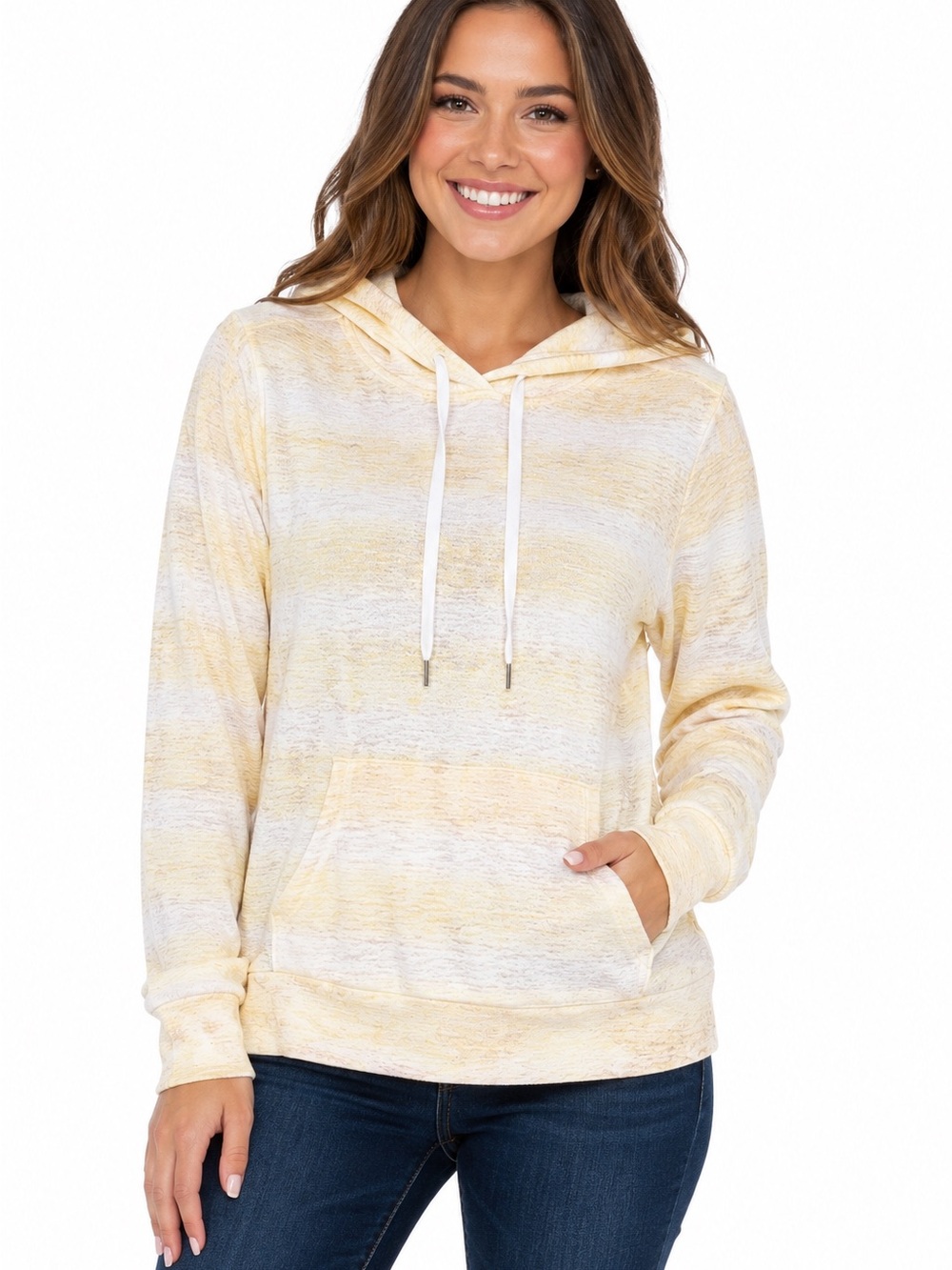 Market & Spruce Lightweight Summer Hoodie – Size Small – Pale Yellow